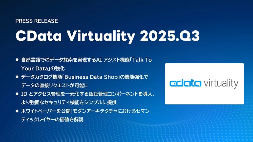 CData Virtuality、AIアシスト機能強化で「話すだけ」のデータ探索を実現
