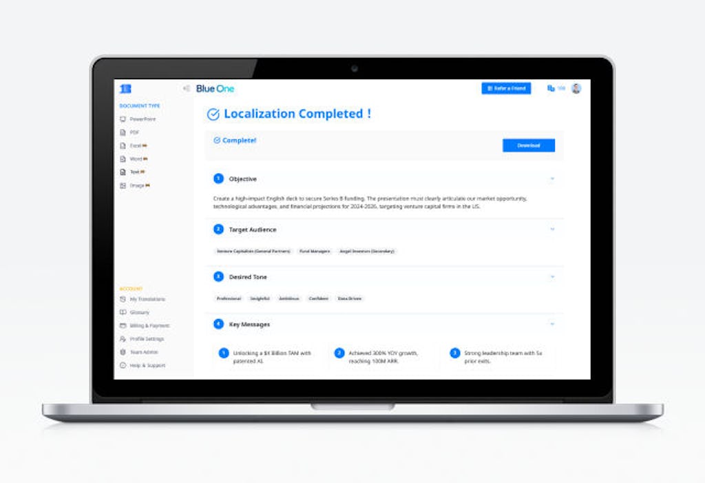 パワポ資料を“丸ごと”AI翻訳、レイアウトも維持する「Blue One」が登場