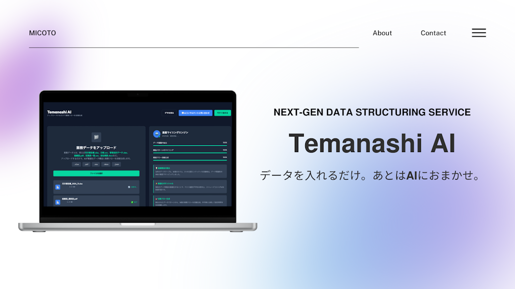 煩雑なデータ整理に終止符？AIが自動DB化する「Temanashi AI」登場