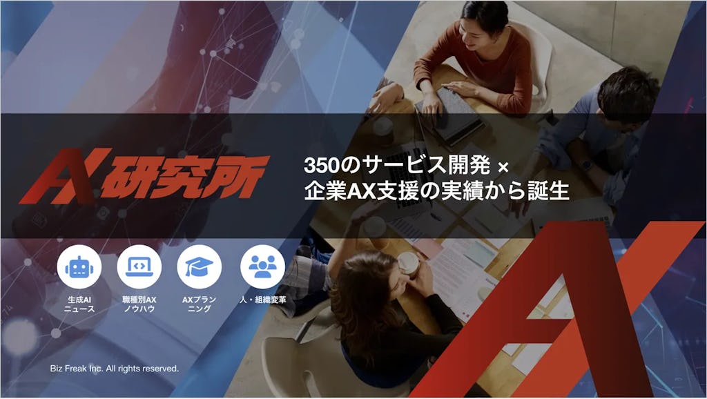 ä¼ę„ć®AIę“»ēØćå éććć¦ćć¦ēµ±åPFćAXē ē©¶ęććBiz Freakćęä¾éå§