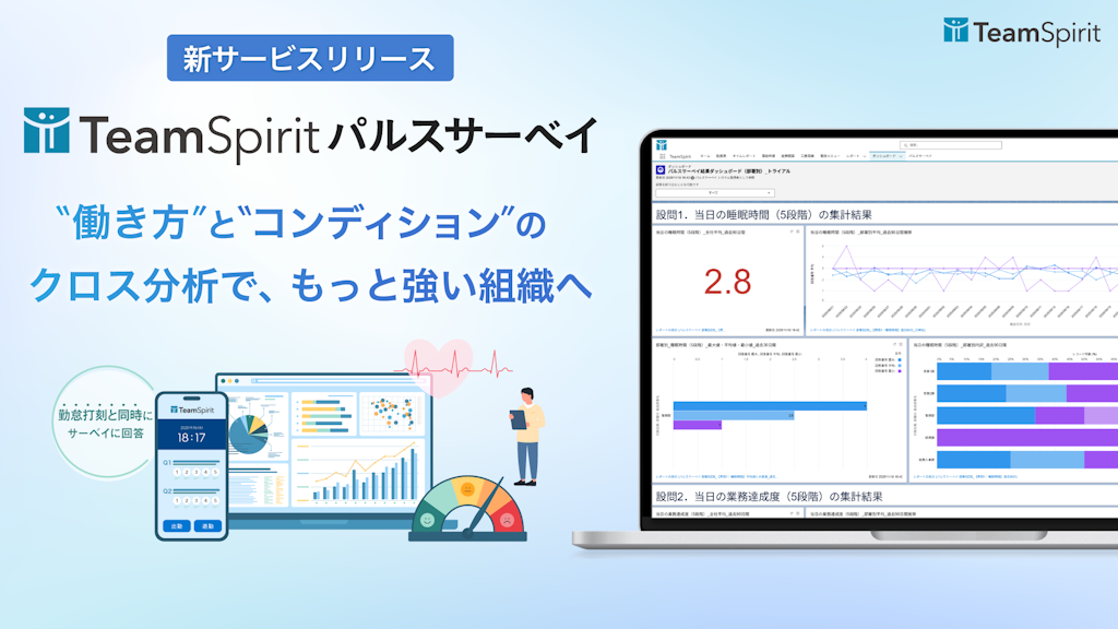勤怠データで不調を検知。チームスピリットが「TeamSpirit パルスサーベイ」をリリース