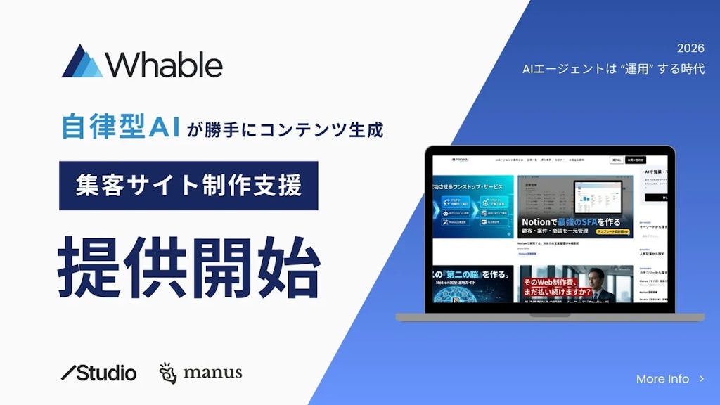 Whable、AIエージェントで"勝手に集客する"オウンドメディア構築支援を開始