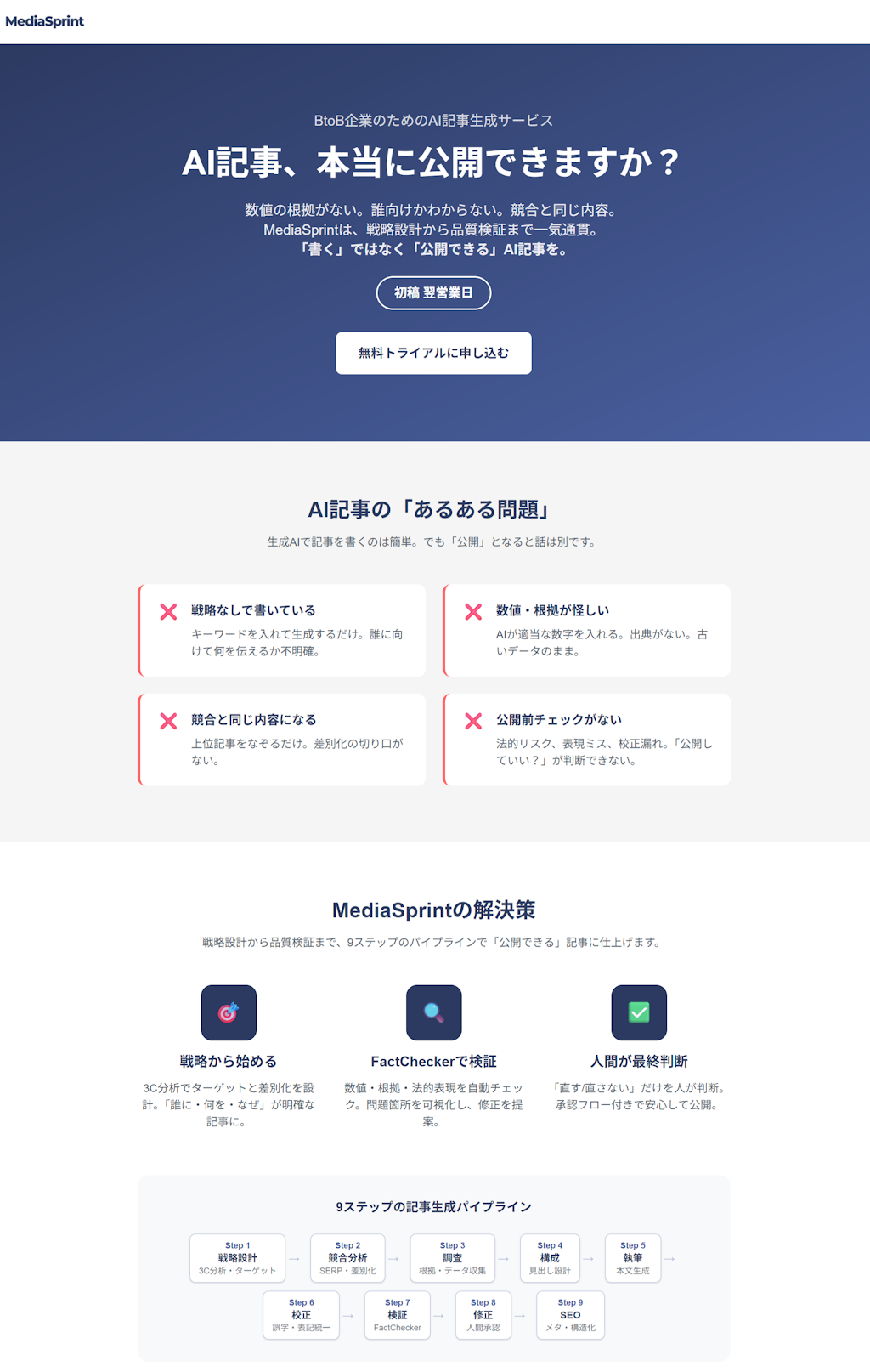 AI記事の「公開できない問題」を解決へ。「MediaSprint」β版を提供開始