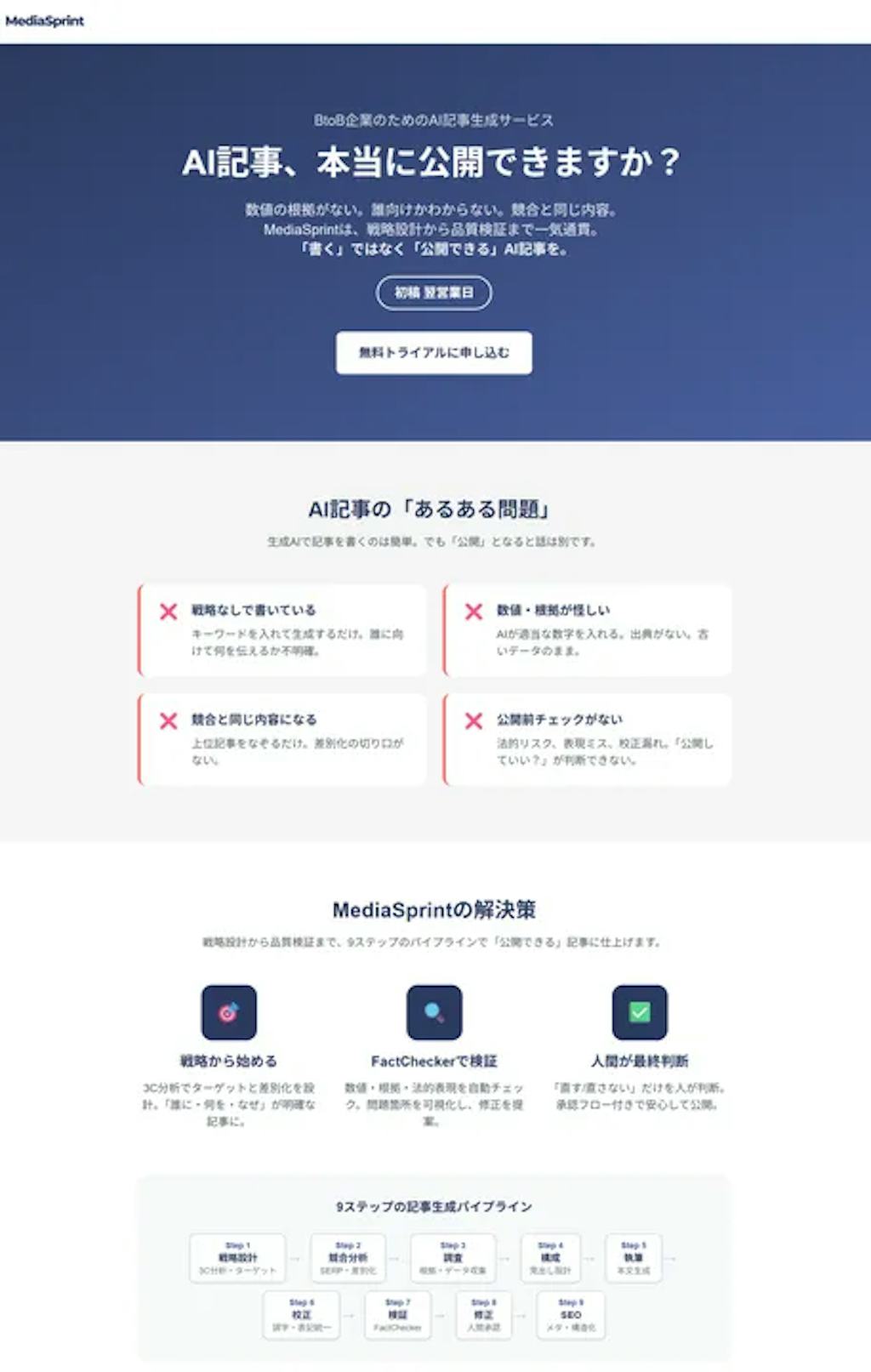 AI記事の「公開できない問題」を解決へ。「MediaSprint」β版を提供開始