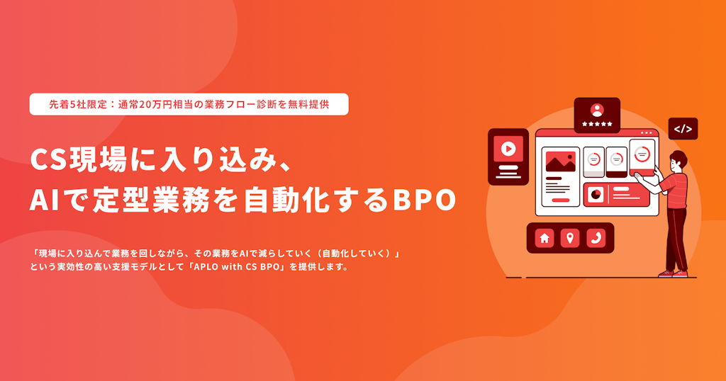 CS現場のコスト増をAIで解決する新BPOサービス「APLO with CS BPO」提供開始