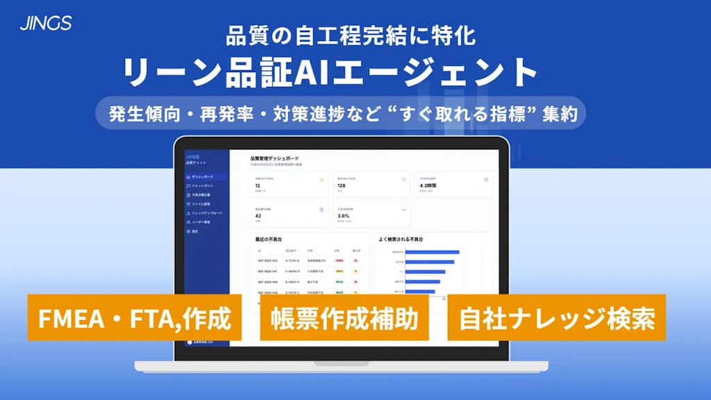 熟練者の知見をAIで活用 JINGSが品質管理向け「リーンAIエージェント」を提供開始
