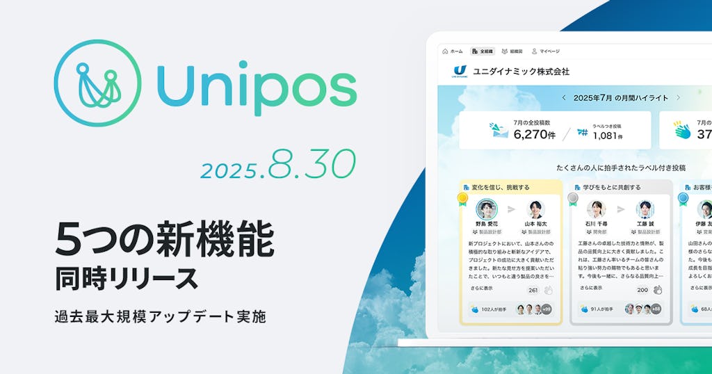 Uniposが大型刷新、全社から「部門ごと」の改善へ