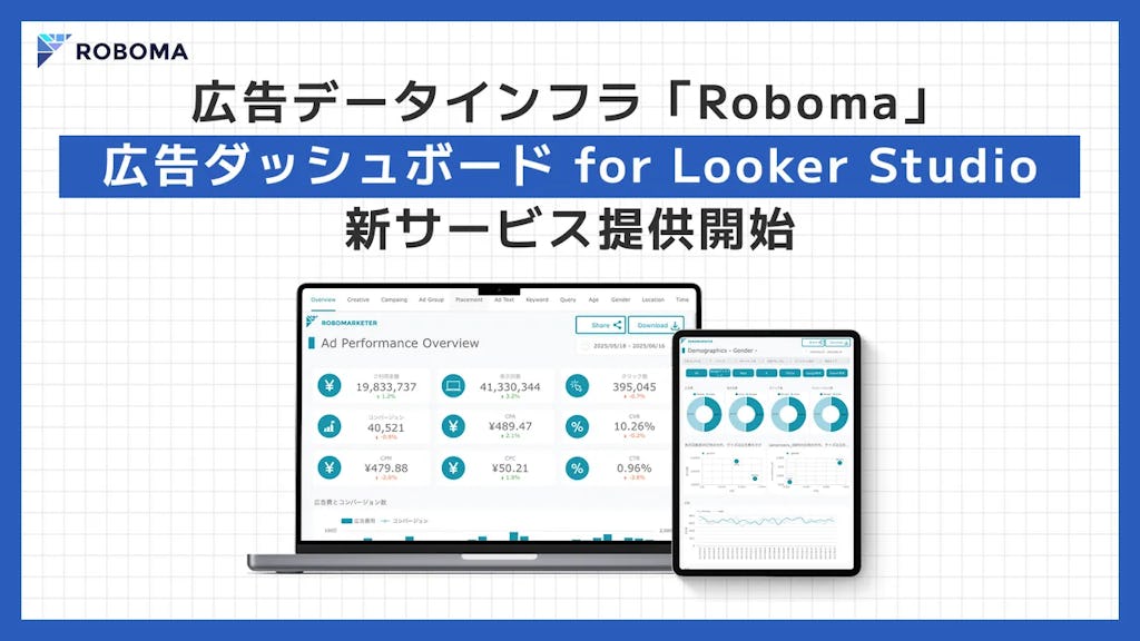 RoboMarketerが広告データ可視化ツール「広告ダッシュボード for Looker Studio」を提供開始