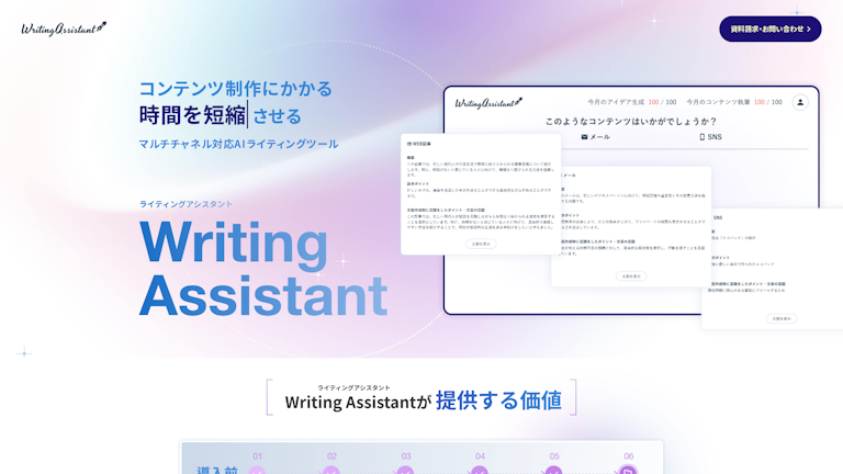 Writing Assistantのスクリーンショット