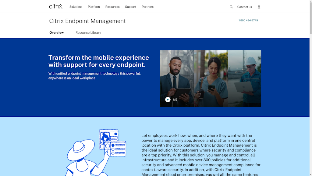 Citrix Endpoint Managementのスクリーンショット