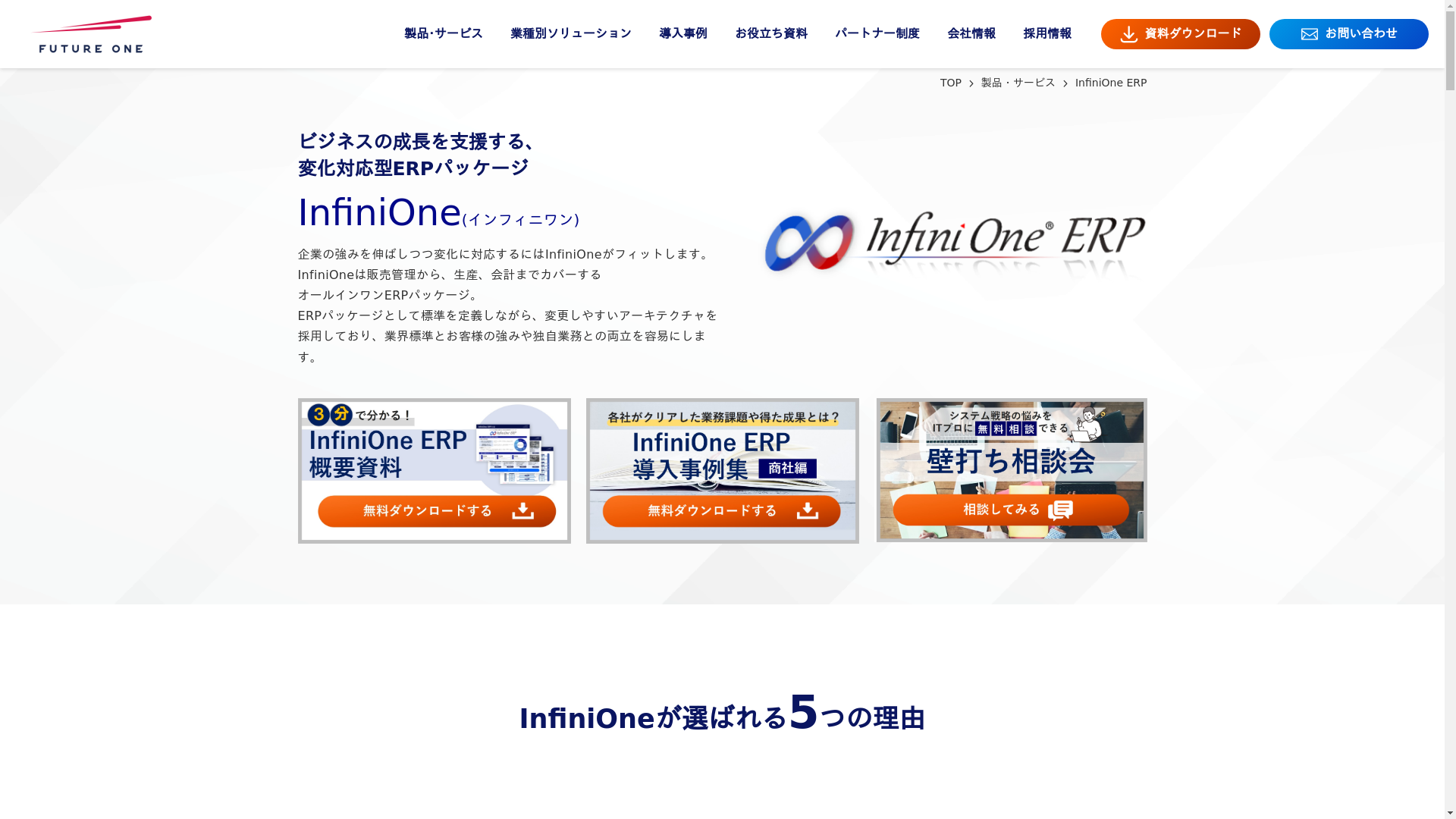 InfiniOne ERPのスクリーンショット