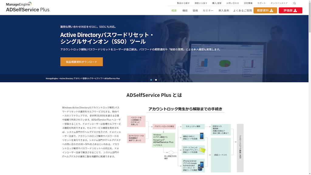 ADSelfService Plusのスクリーンショット