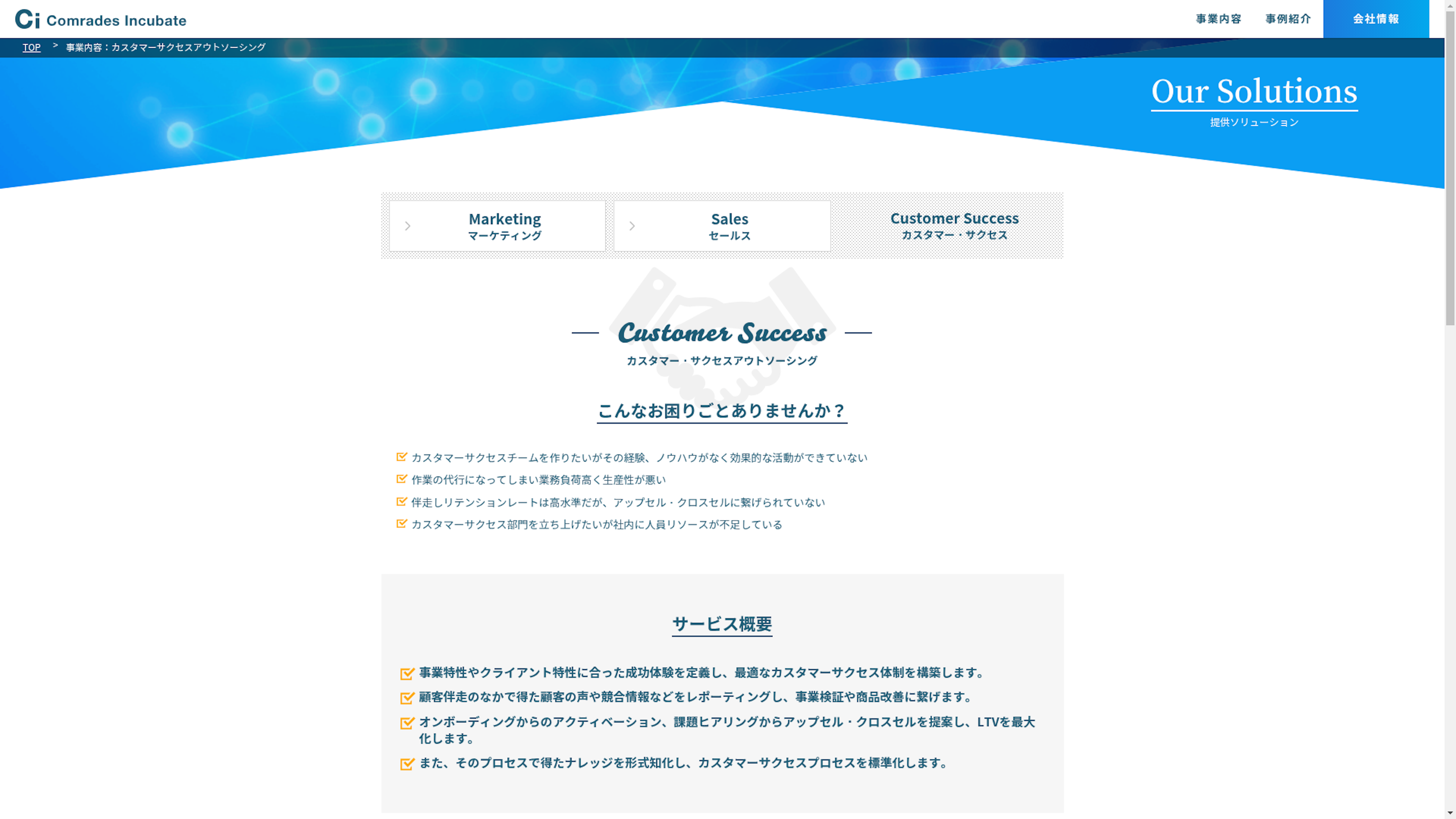 カスタマーサクセスのスクリーンショット