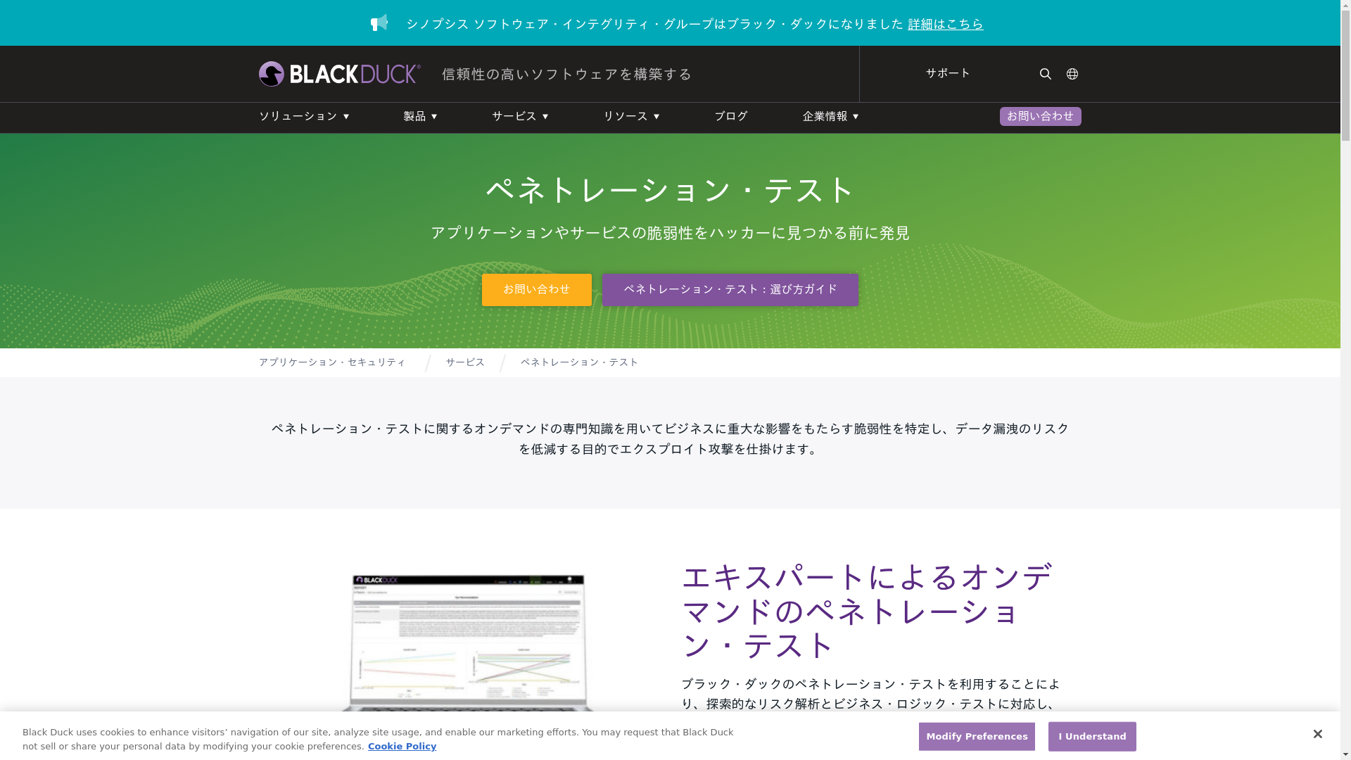 マネージド・ペネトレーション・テストのスクリーンショット
