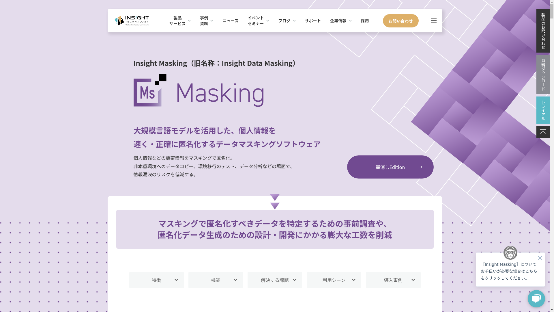 Insight Data Maskingのスクリーンショット