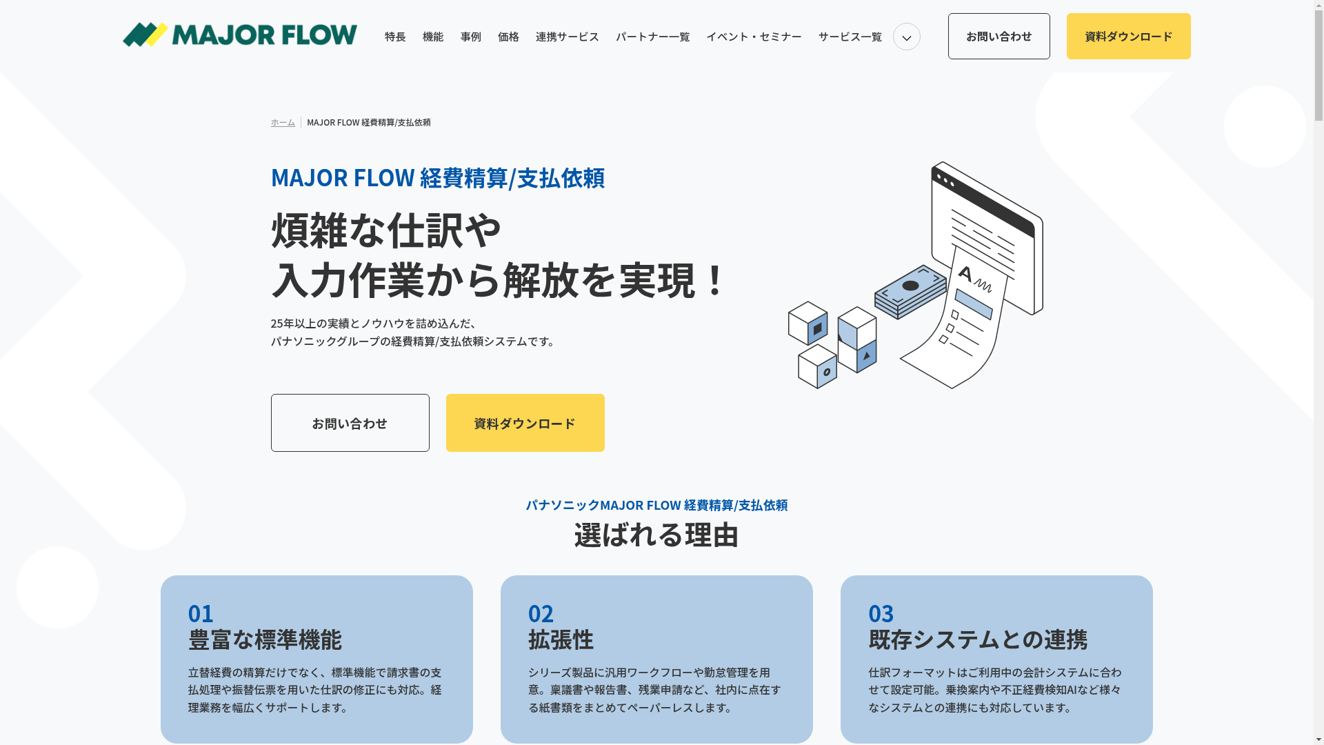 MAJOR FLOW 経費精算/支払依頼のスクリーンショット