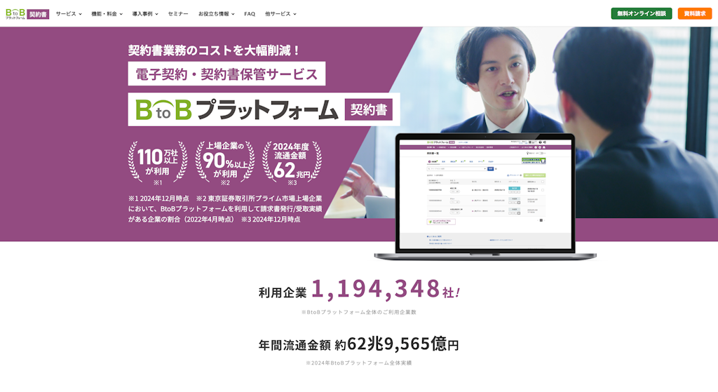 BtoBプラットフォーム 契約書のスクリーンショット